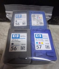 Set 4 Genuine HP 56 Black & 57 Color Inkjet Cartridges Seal Intact NO BOX NO BAG picture