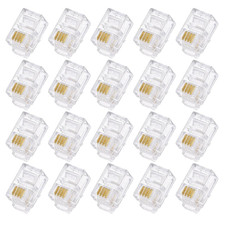 Telephone Modular Plug Male RJ9/RJ10/RJ22 Connectors, Copper Core 4P4C Clear 20P picture