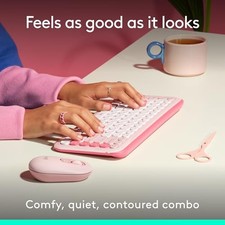 LOGITECH POP ICON COMBO, BLUETOOTH KEYBOARD AND MOUSE COMBO, COMFORTABLE -  ROSE picture