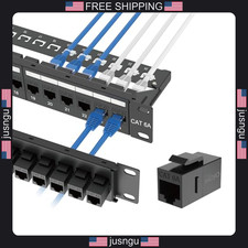 24-Port Cat6A Patch Panel with RJ45 Keystone Couplers for Network Setup picture