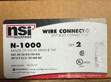 BOX OF 2 NSI N-1000 SPLIT BOLT CONNECTORS N-1000 COOPER 4/0-1000 STR CU picture