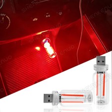 2Pcs Portable USB Night Light Bulb Touch Dimmable Car Interior Ambient Red picture