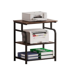 Large Rolling Printer Stand with Height Adjustable Shelf and Wheels picture