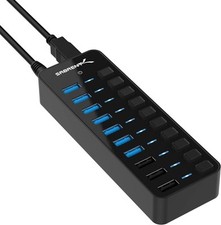 Sabrent 60W 10 Port Usb 3.0 Hub Includes 3 Smart Charging Ports With I picture