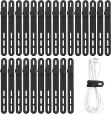 25 Pcs Silicone Cable Ties, Cable Ties Reusable, High Elasticity Cord Wraps for  picture