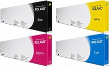 4 x PREMIUM QUALITY ROLAND JX/XC/SP/VP/BN/SJ/RE 220ML INK CARTRIDGES (CYMK) picture