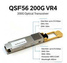 QSFP56 200GBASE‑SR4 850nm Multi‑Mode MPO Transceiver 100m OM4 DDM Module picture