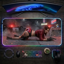 Claire Redfield Mouse Pad, Resident Evil LED RGB Desk Mat, Gift for Gamer picture