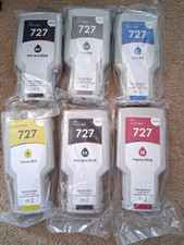 6 Pack Greenbox Compatible Black & Color 727 Ink Cartridges 300ml-FREE SHIPPING picture