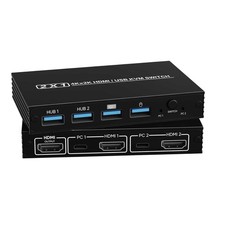 Plug and Play HDMI KVM Switch 1 Monitor for 2 Computers 4K 60Hz 4 Way USB 2.0... picture