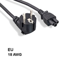 Kentek 6' ft 18 AWG Europe EU 3 Prong Power Cord IEC320 C5 to 90° CEE 7/7 SCHUKO picture