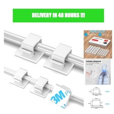 TidyHelper 100 Pcs Adhesive Cable Clips White Small & Large Cord Organizer picture