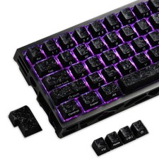 XVX Black Jelly Keycaps Forged CarbonLook Cherry Profile MX Switches Set picture