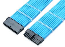 24pin ATX Motherboard 30cm Light Blue Sleeved Extension + Cable Combs for DIY PC picture