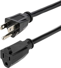 .Com 6Ft (1.8M) Heavy Duty Extension Cord, NEMA 5-15R to NEMA 5-15P Black Extens picture