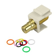 Construct Pro™ F-Connector to RCA Keystone Jack Insert (Light Almond) picture