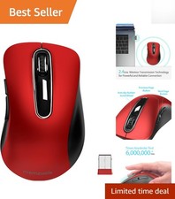 Red 2.4G Wireless Mouse - 1400 DPI Portable Optical Mouse, 5 Button Design picture