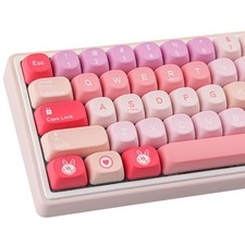131 PCS PBT Keycaps MOA Profile Creamy Bunny Custom Mechanical Keyboard Set picture