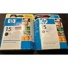 HP Genuine 15 Black Ink Cartridge (2) C6615DN New Sealed NOS EXPIRED 2007 & 2010 picture