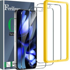 Ferilinso 3 Pack Screen Protector for Google Pixel 9A, Tempered Glass Phone C... picture