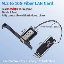 M.2 to SFP+ 10G Fiber Network Card RTL8127ATF NGFF PCIe NAS Adapter picture