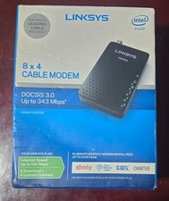 LINKSYS CM3008 8 x 4 Cable Modem DOCSIS 3.0, 343 Mbps New Open Box Black picture