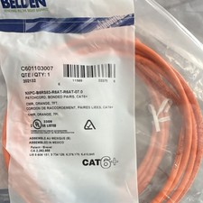 Belden CAT6+ Ethernet Patch Cable 7ft Orange Bonded Pairs RJ-45 Male picture
