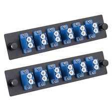 6 Duplex LC/UPC Fiber Patch Panel with Duplex Singlemode Blue Adapters picture
