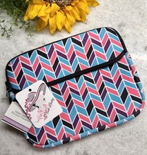 New Neoprene Zig Zag Chevron Print Zippered Tablet Sleeve Holder Bag 9.8” x 7.2” picture