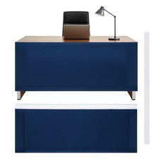 59x24 Inch Under Desk Privacy Panel, Desk Skirt Office Home, Dark Blue picture