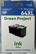 Green Project For HP 64XL Black & Tricolor Combo Ink Set X4D93BN N9J91AN N9J92AN picture