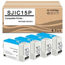 4 Pack SJIC15P Ink Cartridge Replacement for C33S020464 Ink Tank with Pigment picture