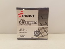 SKILCRAFT 3.5 Inch Diskettes | 10 Pack | IBM Formatted | DS, HD | NEW & SEALED picture