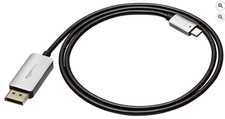 Amazon Basics USB-C DisplayPort Cable, 4Kx2K@60Hz, Aluminum Housing, 3ft, Black picture