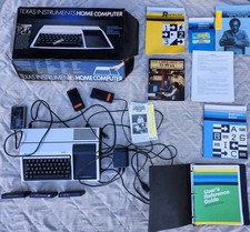 Vtg Texas Instruments TI 99/4A Home Computer, 4 Program Cartridges Manuals Works picture