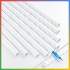 Mini Cord Hider Wall Cable Management Channel Cover 128in White Small picture