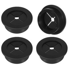 4PCS Cable Cord Grommet, 1-1/4 Inch (32mm) Black Desk Grommets Flexible Silicone picture