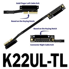 PCIe 5.0 X4 Gen5 Dual Reverse Side-Bend Riser Cable Lossless Soft Ribbon Cable picture