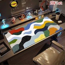 1pc Mouse Pad, Contrast Color Wave Texture, Durable Extra-Large Non-Slip Rubbe picture