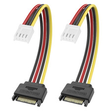 4 Pin Female Floppy Drive to 15 Pin SATA Male Power Cable picture