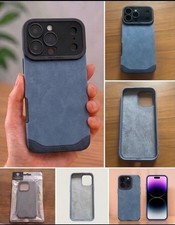 Luxury Blue Suede Case iPhone 17 Pro Max Slim Protective Soft Fabric Cover Japan picture