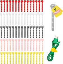 25 Pcs Silicone Cable Ties, Reusable Cable Straps Wire Organizer. picture