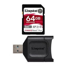 Kingston Canvas React Plus 64GB U3 V90 SD Card with Card Reader picture