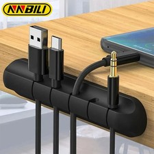Silicone USB Cable Organizer Winder Desktop Tidy Management Clips Wire Holder picture