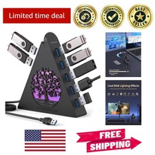 Effortless Connectivity: 7-Port USB 3.0 Hub with RGB for PC, Laptop & Consoles picture