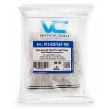 100 Pack Vertical Cable CAT6/CAT6A Feed Through Plug RJ45 Modular Connectors picture