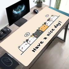 1pc Large-sized Esports Gaming Mouse Pad with a Cute Row of Sitting Cats in a picture