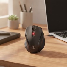 Ergonomic Wireless Mouse D-09 - 33FT Range, 1 AA Battery, Elegant Black Finish picture