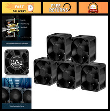 40x40x28mm PWM Fan (5 Pack) - 1400-15000 RPM, 4-Pin Connector, 12V DC - Black picture
