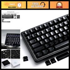 Ceramic Keycap Set 120 Keys Black Side Printed for MX Switches, Cherry Profile, picture